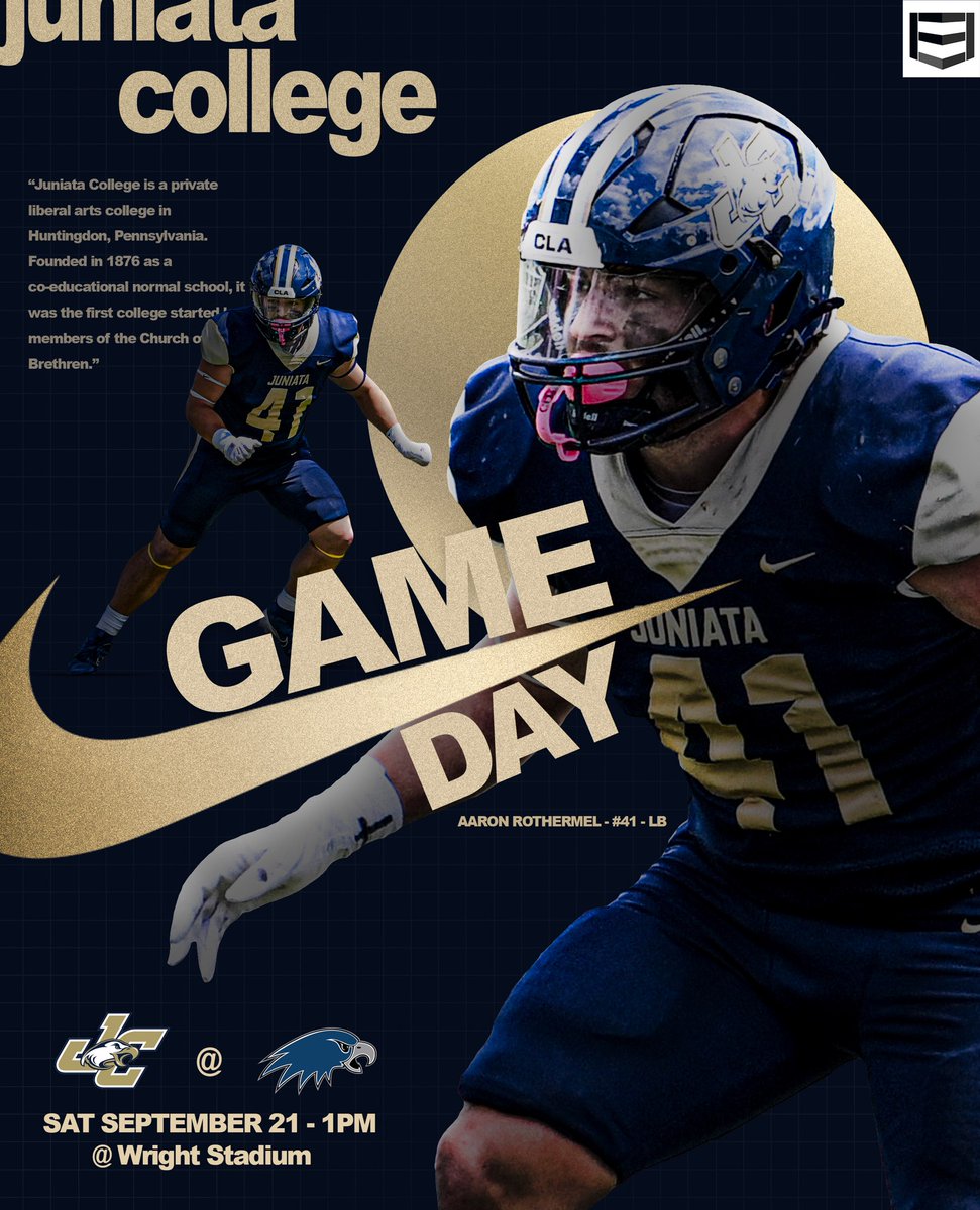 JuniataFootball's tweet photo. ❗️❗️ Week 3 ❗️❗️
The Eagles are in New York today for a 1 PM clash with the Hartwick Hawks! #CLA #GRIT https://t.co/7MvQnYegyf