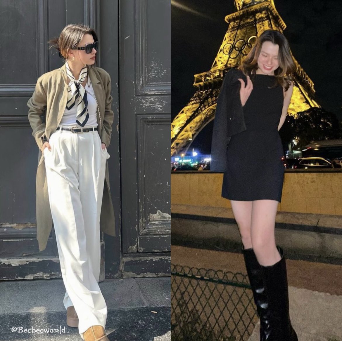 Becbecworld_'s tweet photo. Her outfits on her first day in Paris 🤍🖤
#beckysangels dazzling girl 💅🏼

Day                                                        Night https://t.co/Pj9IzORw5b