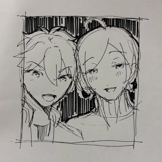 明日現地で色紙描こうかな…と思って練習でアナログで描いてみたんだけど意外と描けた!😂なんかとんでもない額のブースト頂いてしまったんですが同封してもいいですか? 