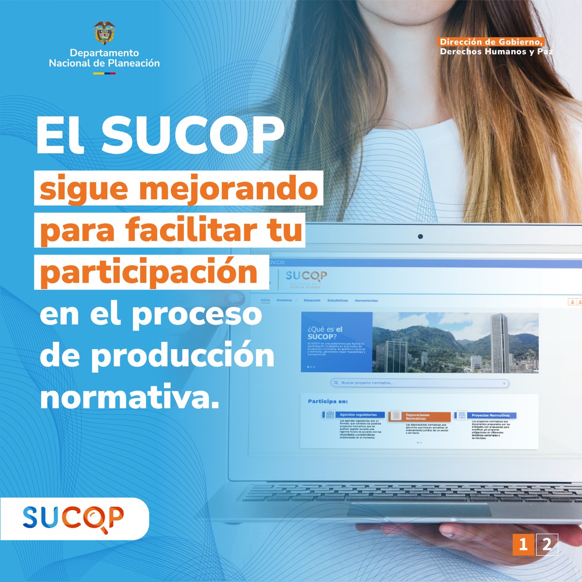DNP_Colombia's tweet photo. Te invitamos a conocer las nuevas actualizaciones en el #SUCOP que están diseñadas para brindarte una experiencia más intuitiva, facilitando la producción de normas más eficientes, transparentes y claras en los sectores y territorios.

Ingresa >> https://t.co/RaSsXeL3im https://t.co/fvzfFFU8MS