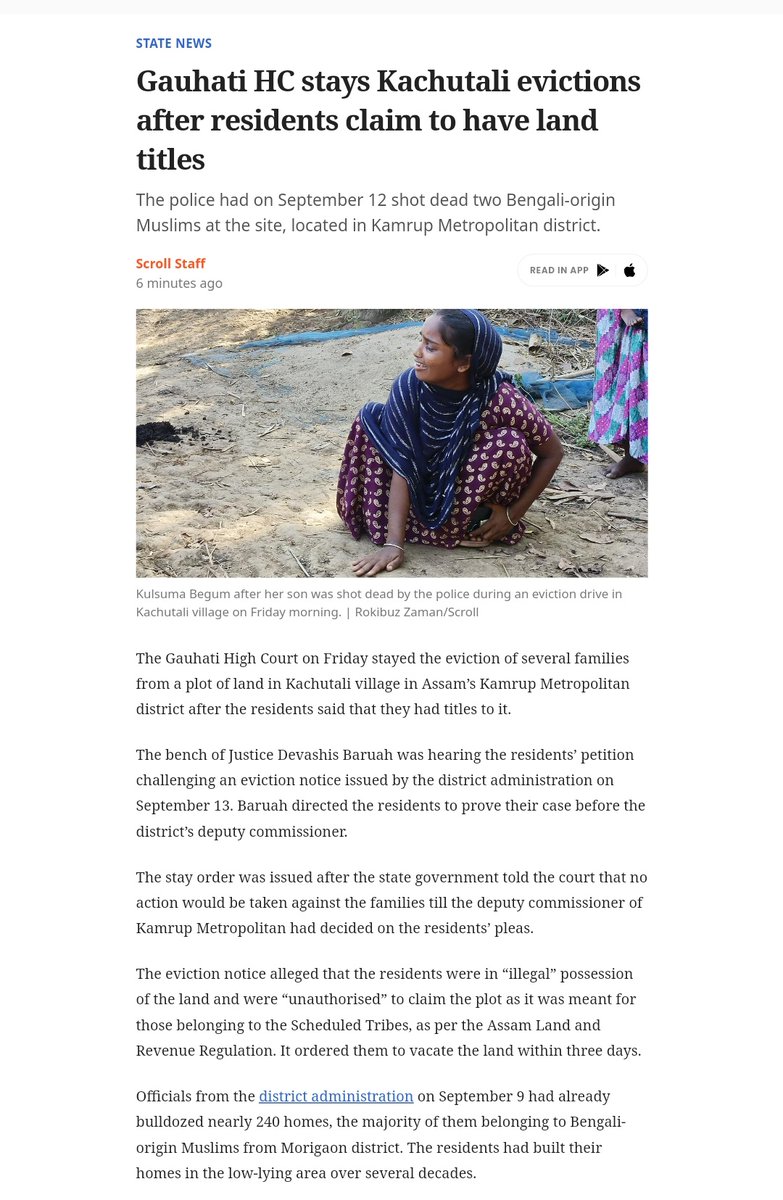 ZamanRokibuz_'s tweet photo. Several Muslim residents of Kachutali produced 100-year-old land documents to challenge eviction notice issued by Kamrup Metropolitan district.

It is easy to call people "Bangladeshi" and "illegals"

https://t.co/FmICi58b6k https://t.co/HKZ3q6EDp0