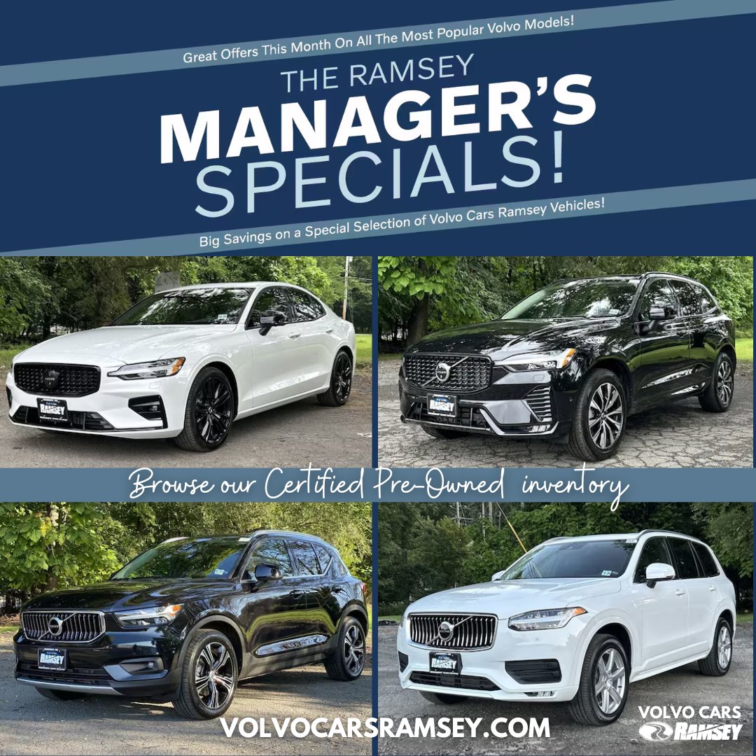Find your Certified Pre-Owned Volvo at an extraordinary price - only at Volvo Cars Ramsey! Browse our current pre-owned specials: volvocarsramsey.com/featured-vehic…
#ramseycars #volvocarsramsey #ramseyvolvo #certifiedpreowned