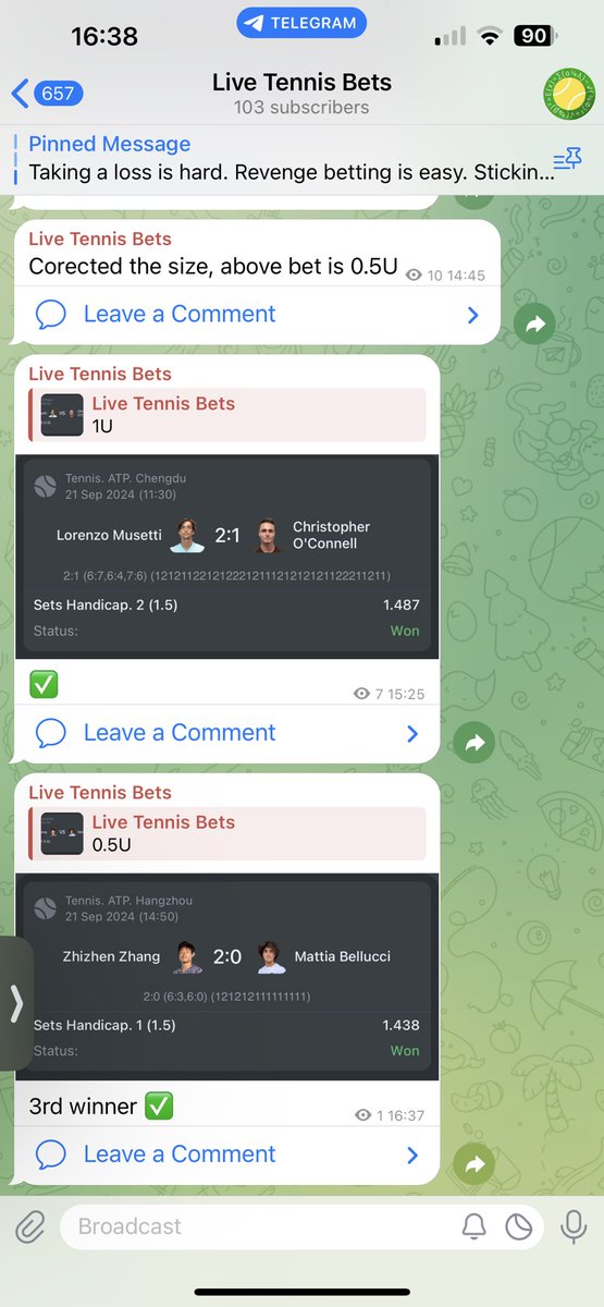 TennisBetModel's tweet photo. 3rd winner today on telegram ✅✅✅

Last 21 bets: 18✅ 2.5❌ 0.5♻️

https://t.co/4tjLZmE8gB https://t.co/z5yYchoJYV