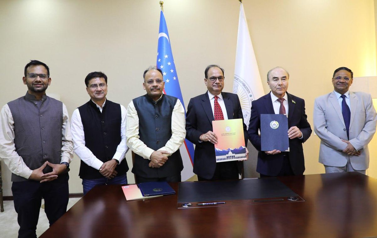 iitroorkee's tweet photo. IIT Roorkee forges a powerful partnership with Samarkand State University through landmark MoUs, including a Joint Master's in Hydrology! This collaboration will drive innovation in water, environment, renewable energy &amp; sustainability, bridging India and Uzbekistan. #IITRoorkee https://t.co/Jc2RTO4ILk