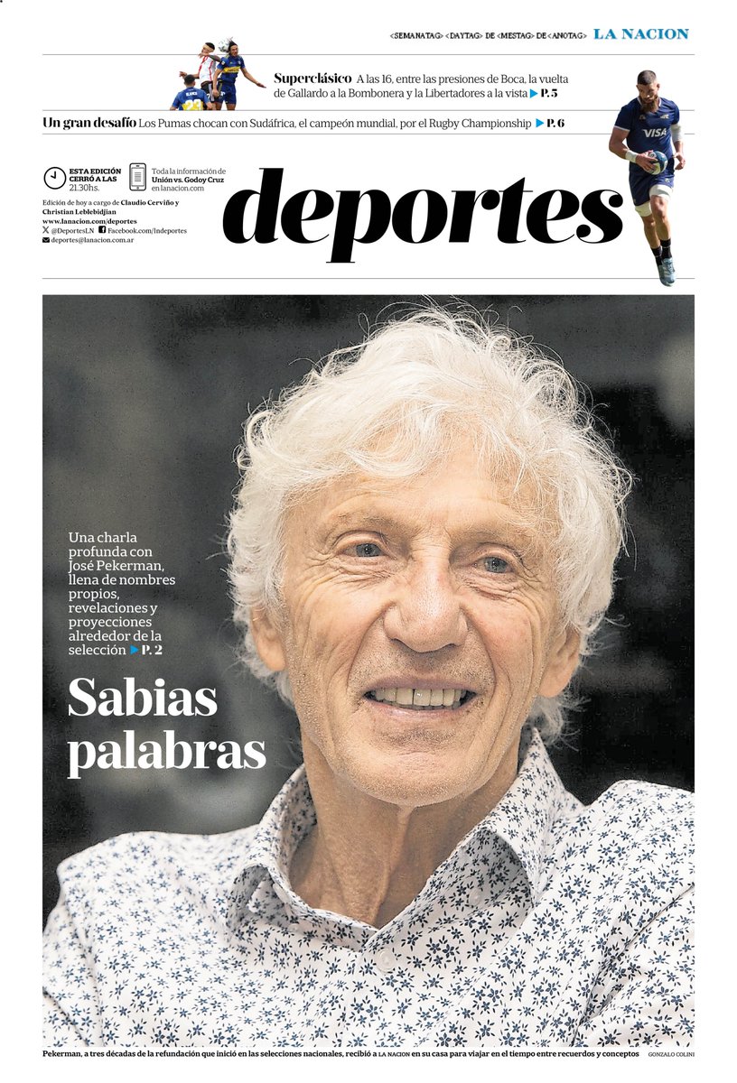 crgrosso's tweet image. Las confesiones de #Pekerman
El tiempo que llevó el 'reencuentro' con Samuel, por qué eligió a Scaloni para dos mundiales, ¿Grondona bajó a Verón del 2006? lanacion.com.ar/deportes/futbo…
En todas las plataformas de @LANACION
