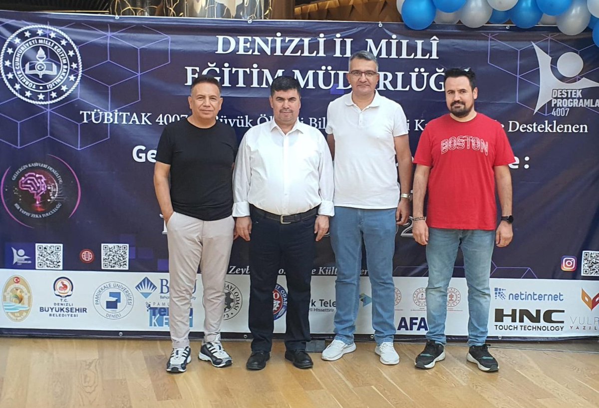 totak2066's tweet photo. TÜBİTAK 4007-A Büyük Ölçekli Bilim Şenlikleri Kategorisinde Desteklenen 'Geleceğin Kaşifleri Denizli'de: Bir Yapay Zeka Yolculuğu' etkinliklerine ziyaret  ettik. Ekip arkadaşlarımıza teşekkür ederiz.
@ArgeDenizli 
@denizlimem 
@emre_caliskan 
@kanidinger1 
@ymarim2 
@sinemkacmaz https://t.co/EPPMrqUozg