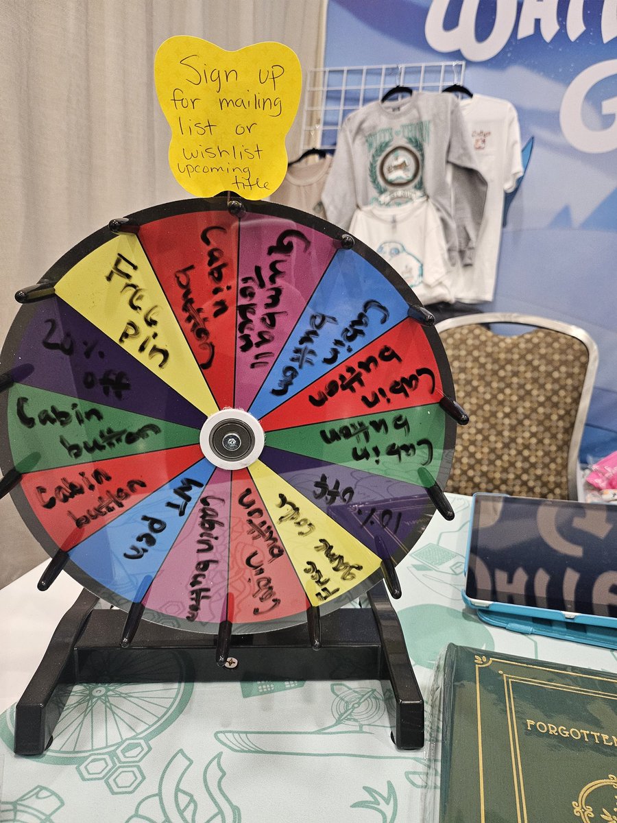 WhitethornGames's tweet photo. ComiCon Erie Day 2 😎

We're here all day 10-7pm at Booth 604 with game demos, cute merch, and a chance to chat with the Whitethorn crew!

Reply if you'll be stopping by (or wish you could be here to spin the wheel) ⬇️ https://t.co/yfEomCe3Oe
