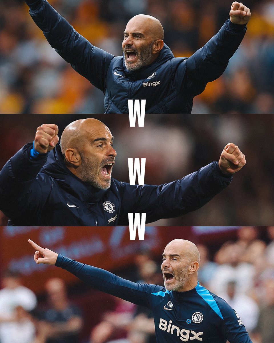 The first manager since September 2016 to win all of his first three #PL away games: Enzo Maresca. 👏

#CFC | #WHUCHE