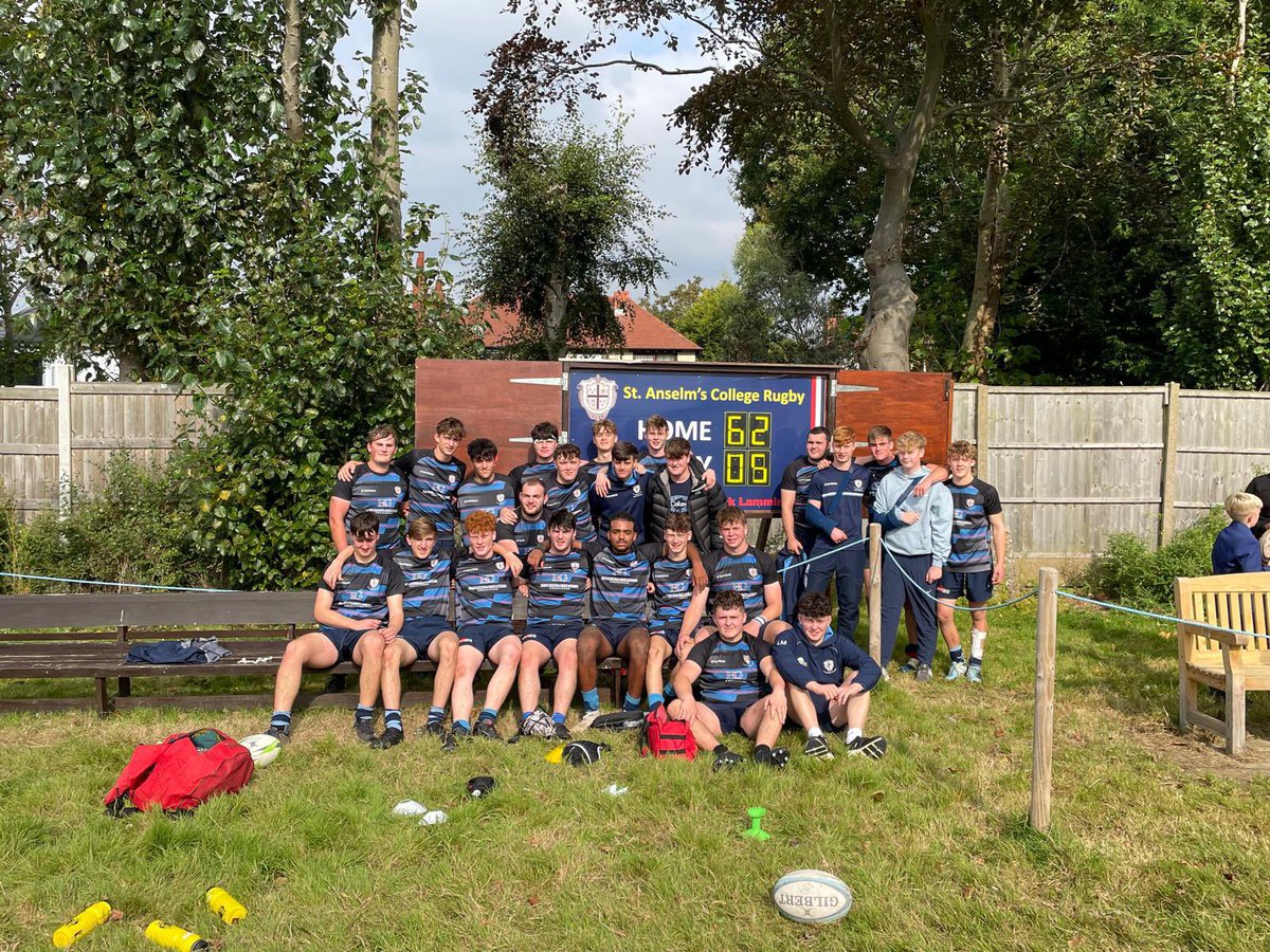 AnselmsSport's tweet photo. A great Saturday for our rugby teams against Wirral Grammar. U12B won 45-5, U12C won 30-5, U12A won 40-5, U13B won 30-10, U13A won 60-15, U14 lost 29-7, U15 won 37-0, 2nd XV won 32-15 and 1st XV won 62-5. @anselmscollege https://t.co/9j4AV2oCvR