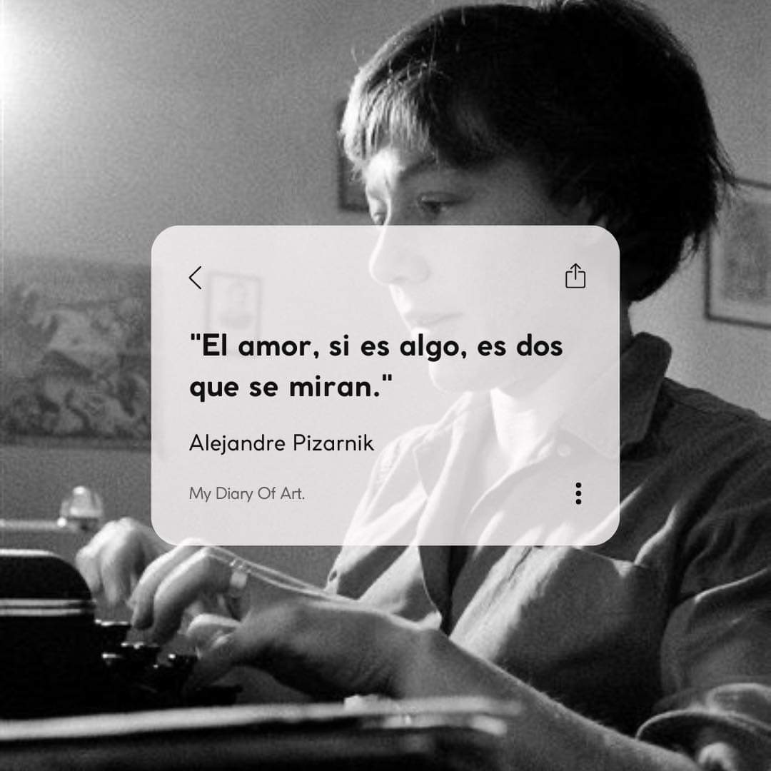 Bibliomaniatico's tweet photo. "El amor, si es algo, es dos que se miran".

Alejandra Pizarnik. https://t.co/KxuxwDrAdf