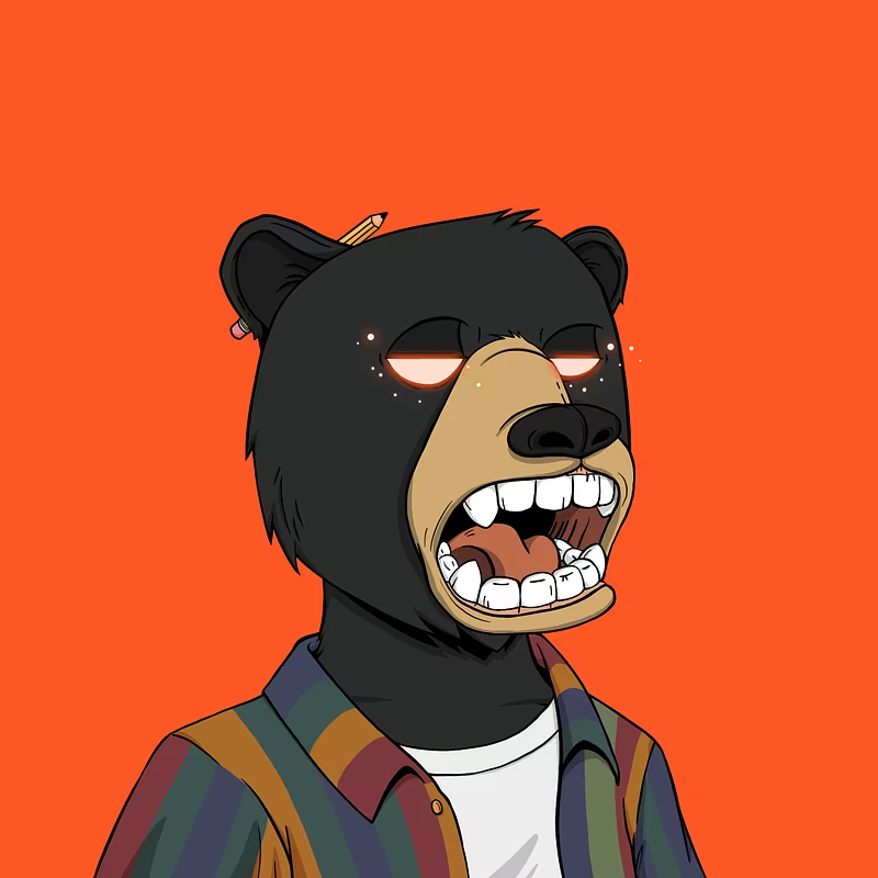 ✨✨Zero Volume Update✨✨
BTC Okaybear #9407 recently changed hands on ME.  There are 3 BTC Okaybears with black fur trait, only 2 BTC Okaybears have the yawn mouth trait  and this one is definitely the best dressed one.  BTC Okaybears are inscribed on block 9 sats