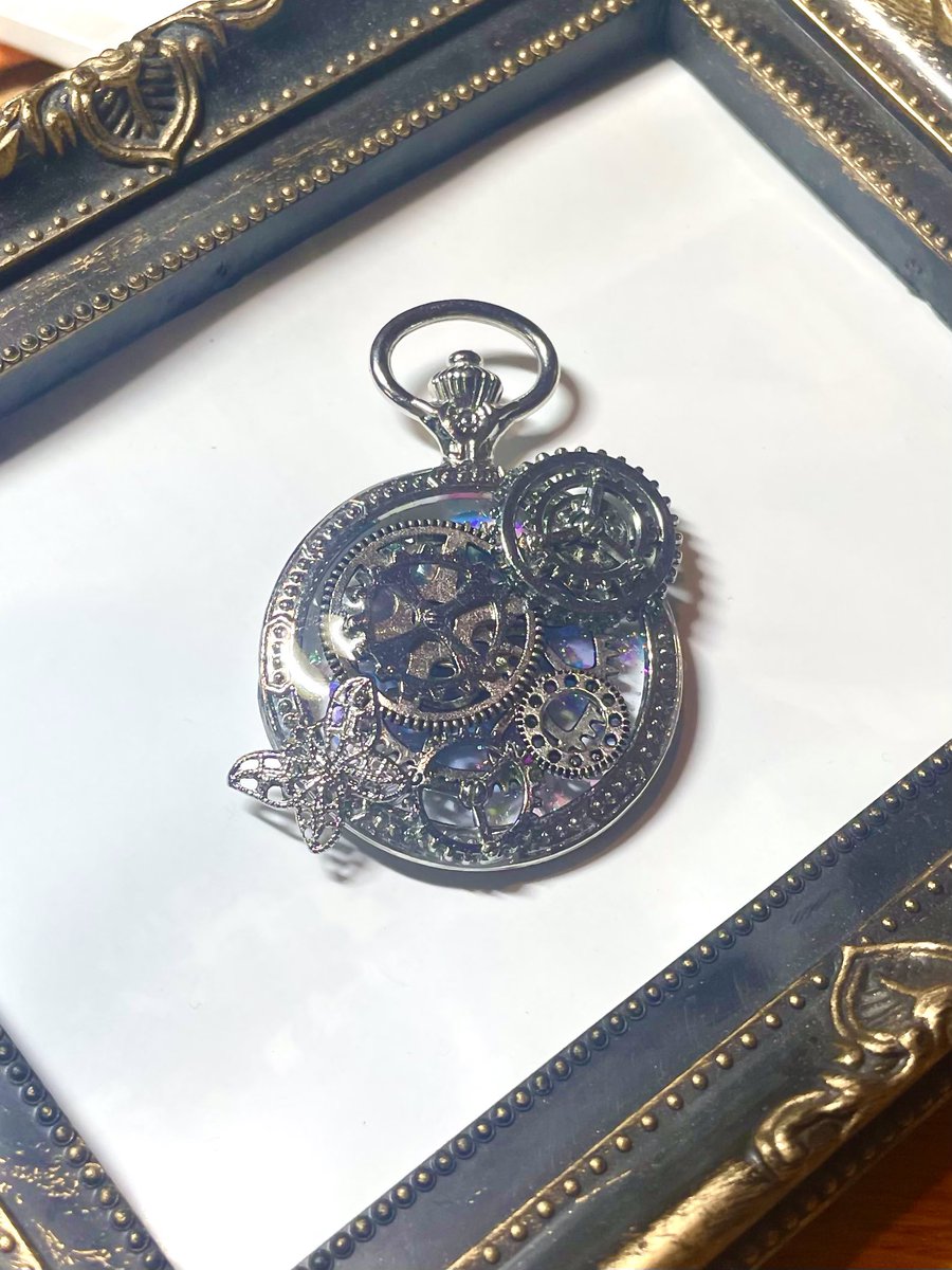 『薄藍』
 #レジン  #ハンドメイド  #スチームパンク