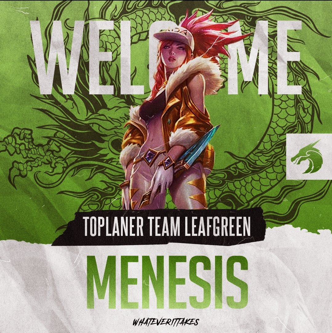 Eine Legende der Szene feiert sein Comeback. Mit den eWolves hat er extrem knapp den Aufstieg in die zweite Liga verpasst und war einer der besten Midlaner der Liga! 💪

Willkommen <a href="/Menesis_lol/">Menesis</a> als Toplaner für das Team Leafgreen! 💚

Die Toplane ist ja bereits vertrautes