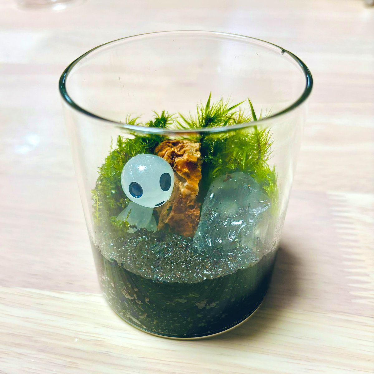 3連休初日！
加茂ガーデンさんと宮城の苔テラリウム屋さんのワークショップに小3長女を参加させましたー！

苔テラリウム！
流行っていることすら、わたし知らず…

でも、娘がつくってきた今回の作品！
テーマはもののけの森で「こだま」が劇かわ😍

教えてくれたママ友に感謝🙏
