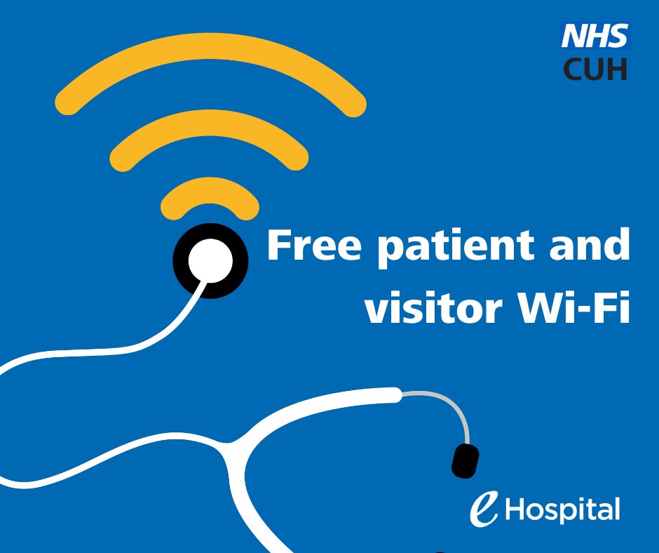 When in our hospitals, connect to ‘NHS Wi-Fi’ from your chosen personal device (e.g. smartphone, tablet, laptop) to access the internet using our free patient and visitor Wi-Fi service. 💻 📱 

<a href="/my_eHospital/">eHospital</a>