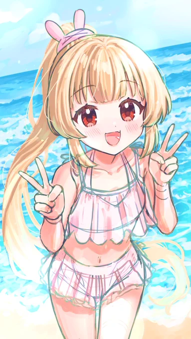 もはや完成する気がしないから載せるだけ載せる水着名取やで………やで………ヤデ………(エコー) 