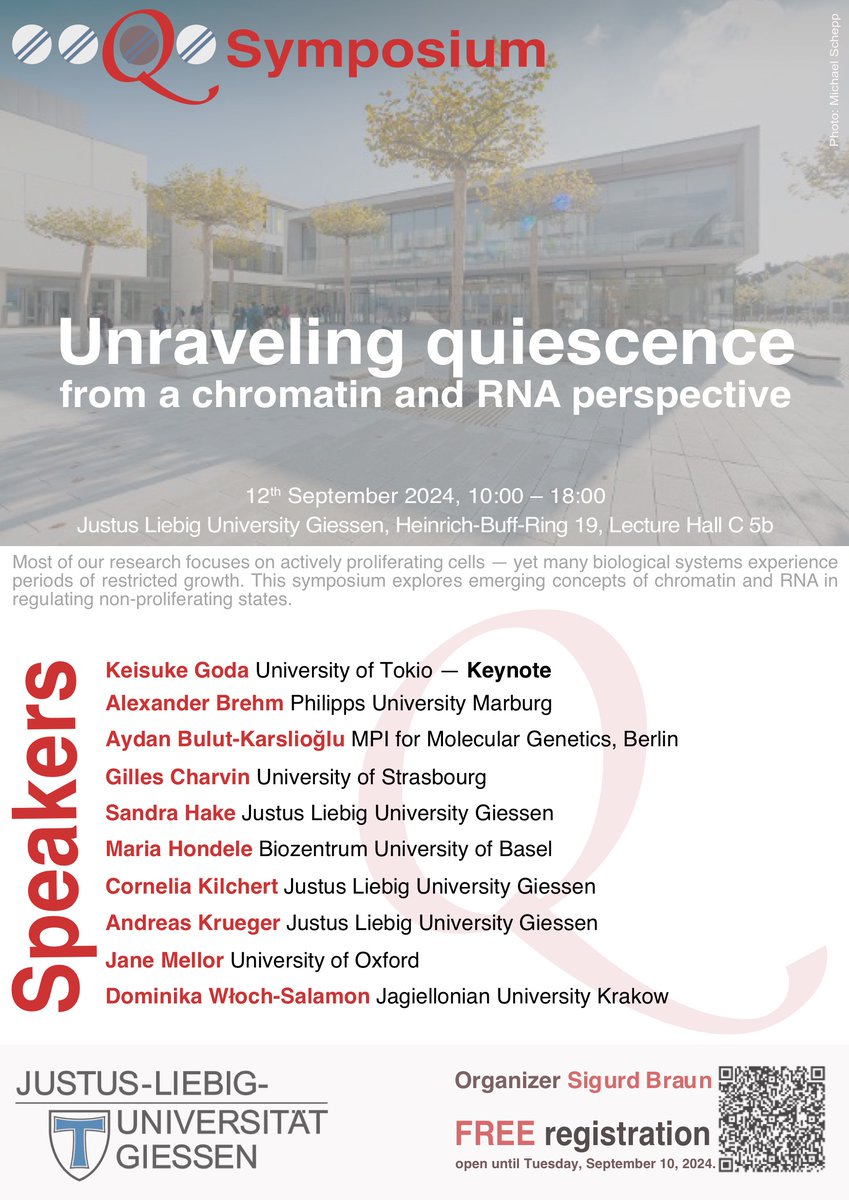 TheBraunLab (@thebraunlab) on Twitter photo Thanks to everyone joining our symposium “Quiescence from a Chromatin and RNA perspective” at <a href="/jlugiessen/">Universität Gießen</a> — especially our guest and local speakers! Many fruitful discussions and exciting keynote by <a href="/keisuke_goda/">合田圭介 Keisuke Goda</a>! Looking forward to establishing a new training network <a href="/FB08_JLU/">JLU FB 08 Biologie und Chemie</a> Thanks to everyone joining our symposium “Quiescence from a Chromatin and RNA perspective” at <a href="/jlugiessen/">Universität Gießen</a> — especially our guest and local speakers! Many fruitful discussions and exciting keynote by <a href="/keisuke_goda/">合田圭介 Keisuke Goda</a>! Looking forward to establishing a new training network <a href="/FB08_JLU/">JLU FB 08 Biologie und Chemie</a>