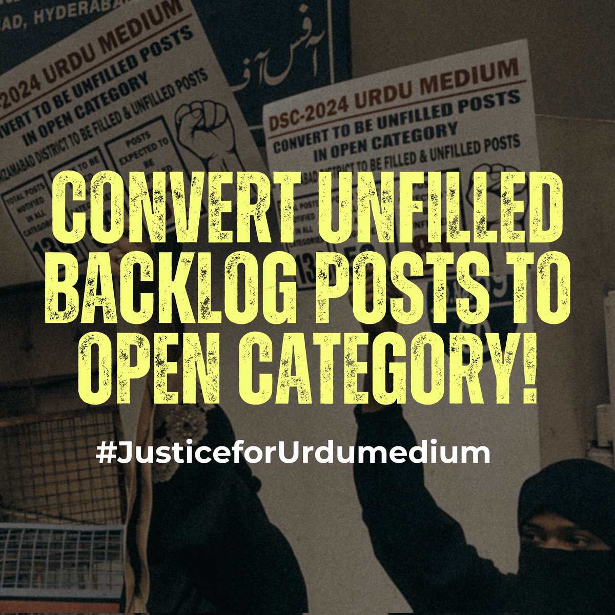 Fariya_Tabasum's tweet photo. Why are Urdu medium seats still vacant after multiple notifications? The government needs to prioritize filling these long-standing vacancies! We demand Convert Unfilled Backlog Posts to Open Category. @revanth_anumula

#JusticeforUrdumedium https://t.co/maEJpZ9VgJ