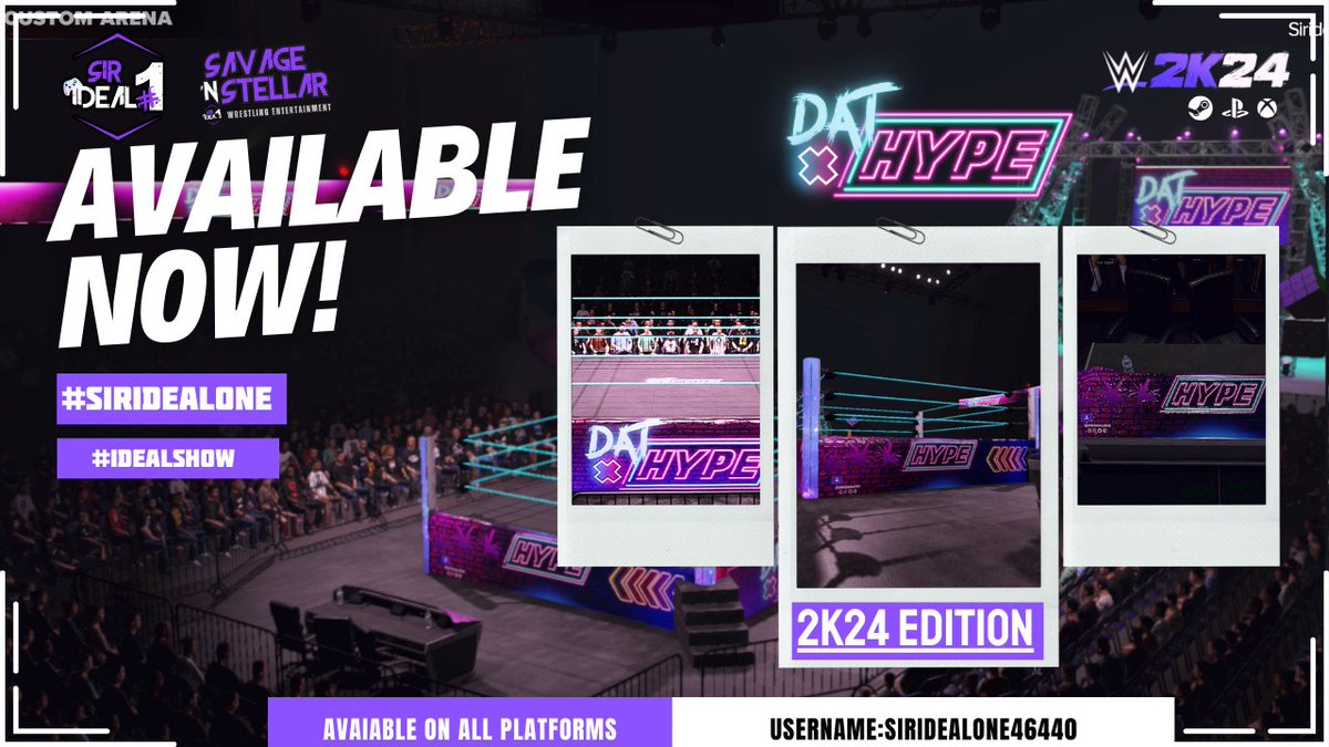 siridealone's tweet photo. AYOO! #WWE2K24 Upload to Community Creations! Featured Arena: DAT HYPE Show!
HASHTAGS: #Siridalone #IdealShow
Feel free to tag me and share photos if you use it in your universe!! #wwegames #xboxshare https://t.co/sR2EVxmr8d