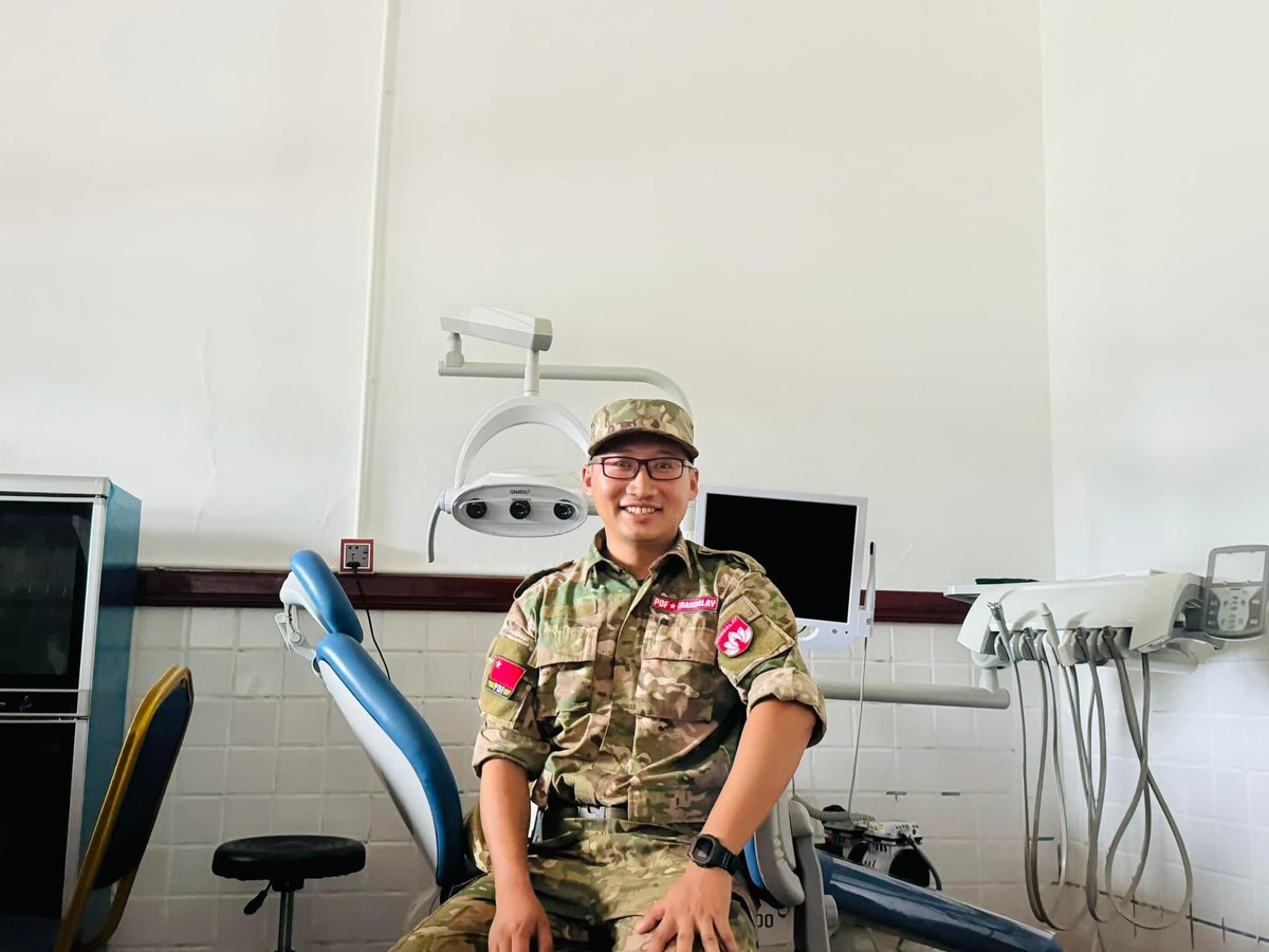 cvdom2021's tweet photo. When a CDM medical doctor returns to his workplace with a different uniform (Mandalay PDF uniform)

#WhatsHappeningInMyanmar https://t.co/U2rGs6bFLJ