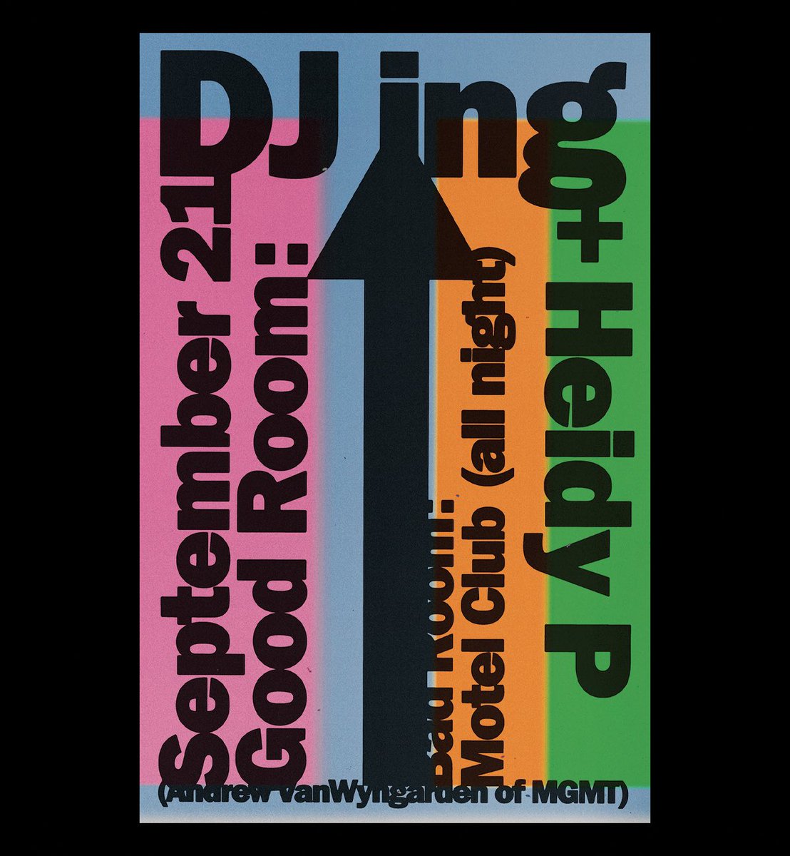 DJ ing Andrew Vanwyngarden of <a href="/whoisMGMT/">MGMT</a> &amp; local fav <a href="/DJHeidyP/">Heidy P.</a> in the main room! Plus Motel Club (all night) in the Bad Room TONIGHT ⚡️

🎨 by <a href="/BraulioAmado/">Bráulio Amado</a> 

ra.co/events/1996042