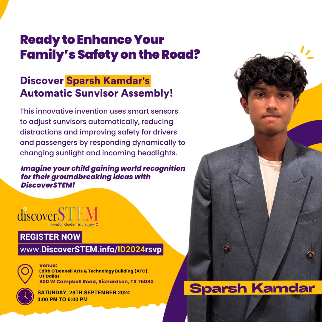 ☀ Revolutionizing road safety, one sun visor at a time! 

📅 Mark your calendars! Saturday, September 28th, from 3:00 PM to 6:00 PM

🔗 Register here: DiscoverSTEM.info/ID2024rsvp

#DiscoverSTEM #ID2024 #creativeminds #InnovationDay #YoungInventors #STEMEducation #FutureInnovators