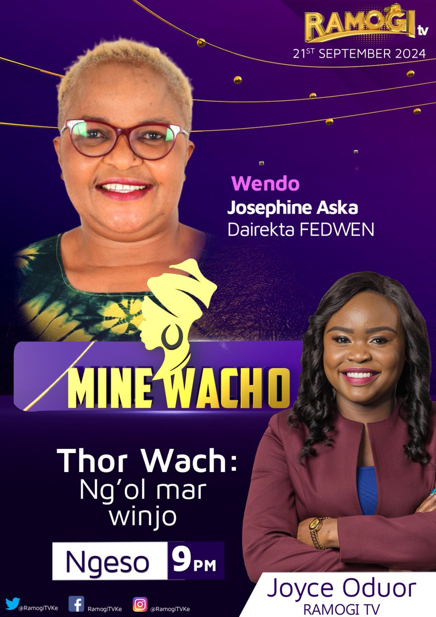 RamogiTVKe's tweet photo. Twak mabiro e chenro mar #MINEWACHO
Kochakore sa Adek otieno e #OIMORE kod Joyce Oduor. Mana e #RamogiTV https://t.co/ZmiCLvwbhC