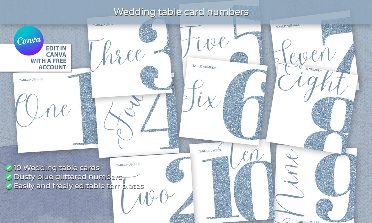 ElenaIvanPap's tweet photo. Dusty Blue Glitter Wedding Table Numbers Canva template https://t.co/0frJHGDS9Z μέσω @Etsy 
#weddingtable #dustyblue #dustybluewedding https://t.co/1WsE0hknUG