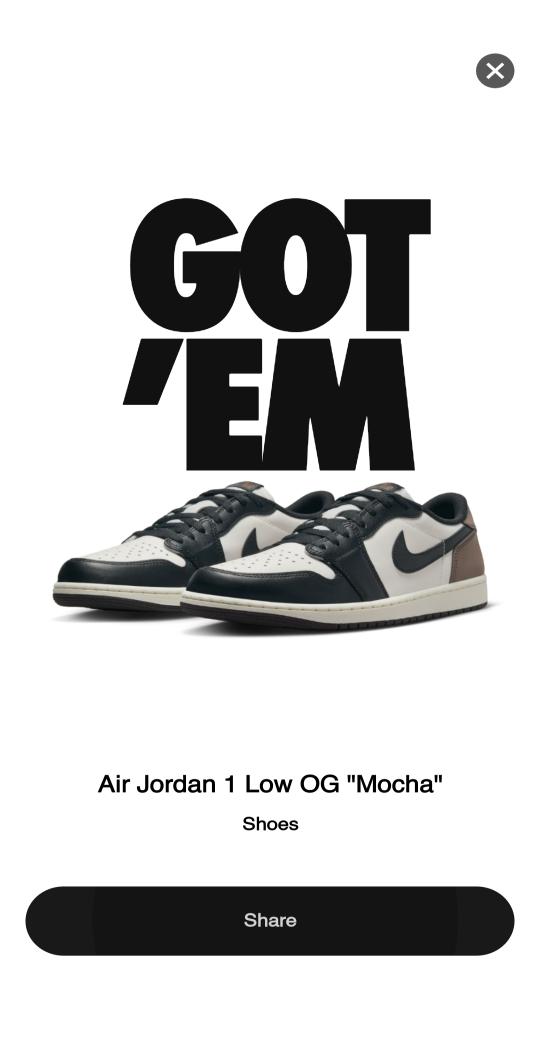 rtjimbo's tweet photo. First W in for..ev..er!!! Mocha set complete! Thanks @nikestore #SNKRS https://t.co/5D3fQTXPgM
