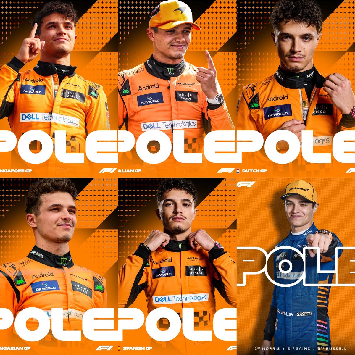 norrismiami's tweet photo. LANDO NORRIS 6 TIME POLE SITTER https://t.co/nuN3YG92EQ