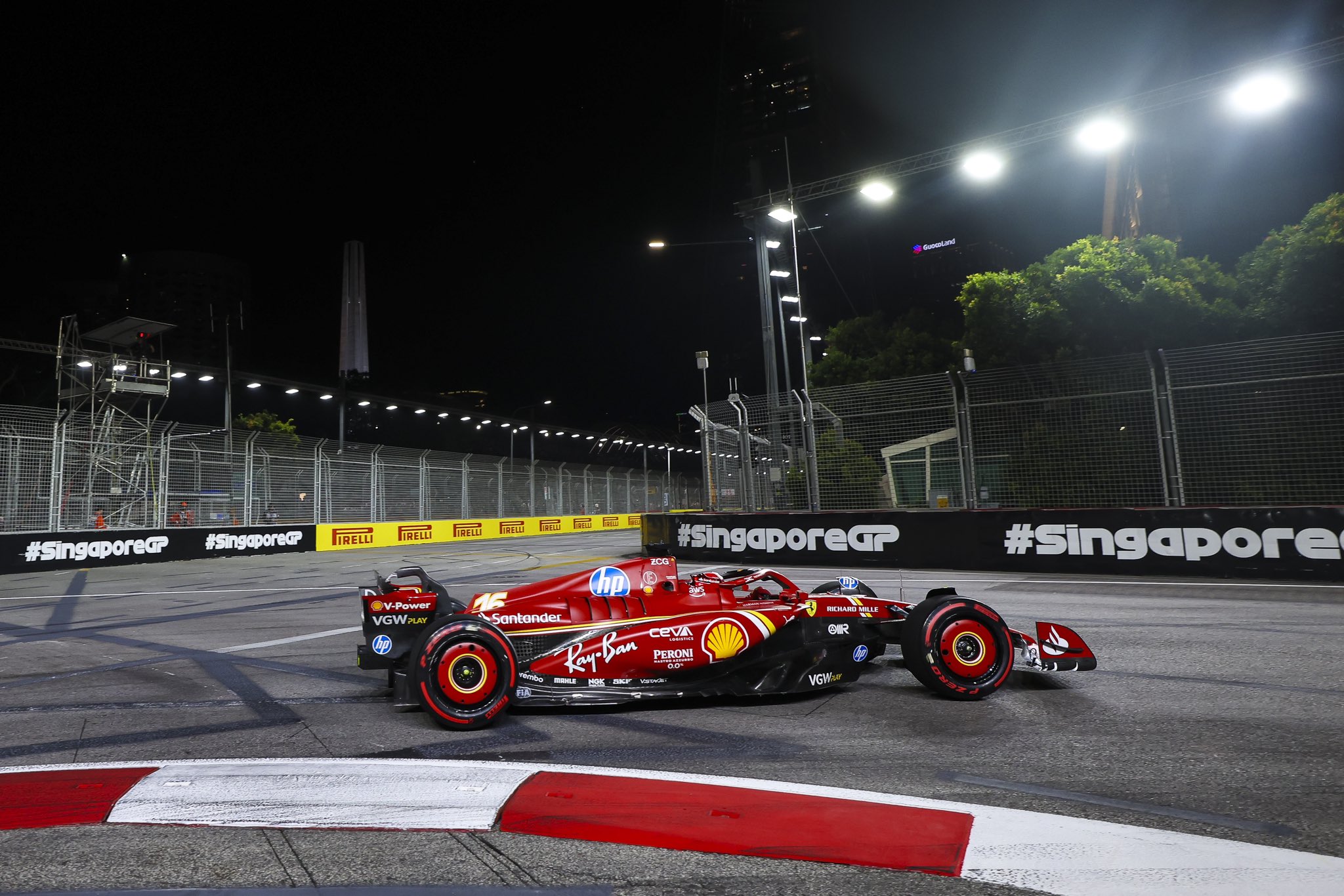 Charles Leclerc at Marina Bay circuit