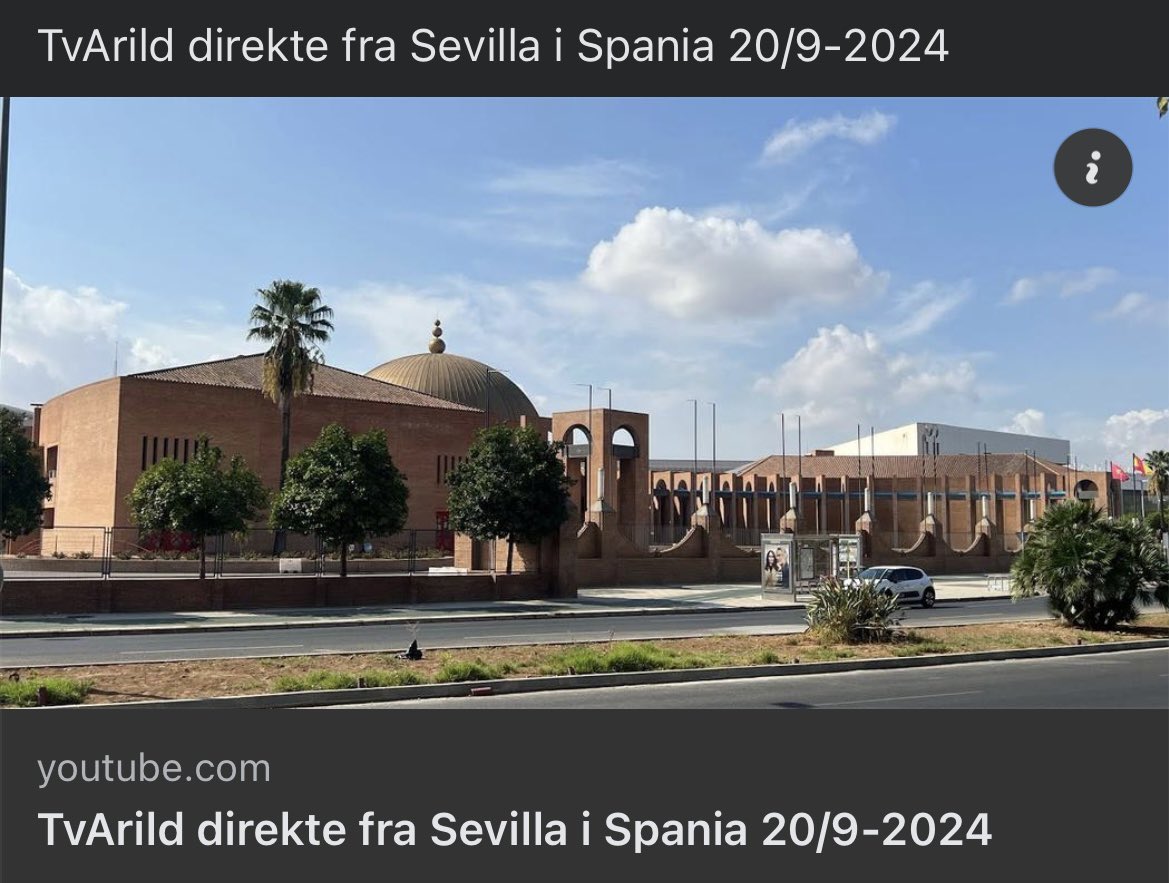 TvArild direkte fra Sevilla i Spania 20/9-2024 youtu.be/b2fIcPDkM_g?si…