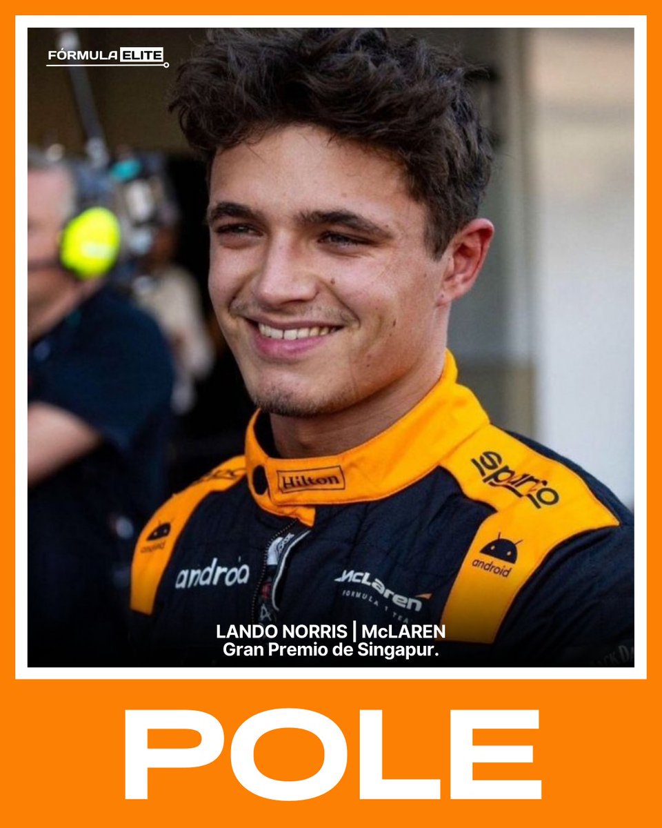 FormulaaElite's tweet photo. ¡POLE POSITION PARA LANDO NORRIS!

Gran Premio de Singapur 2024. 🏁

Hagan sus apuestas, ¿cuántas posiciones perderá mañana saliendo desde la P1? 😂

#singapurgp https://t.co/e5THMGBhX1