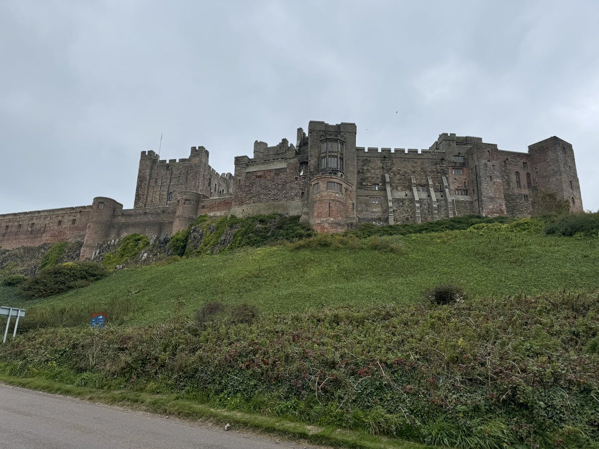 Bamburgh Castle would be a great blueprint for a Minecraft build. Great walk out here today