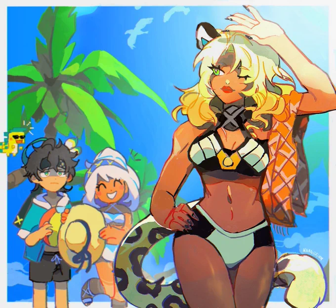 Beach day?! #genshinimpact #hoyocreator #hellonatlan #Genshinfanart 