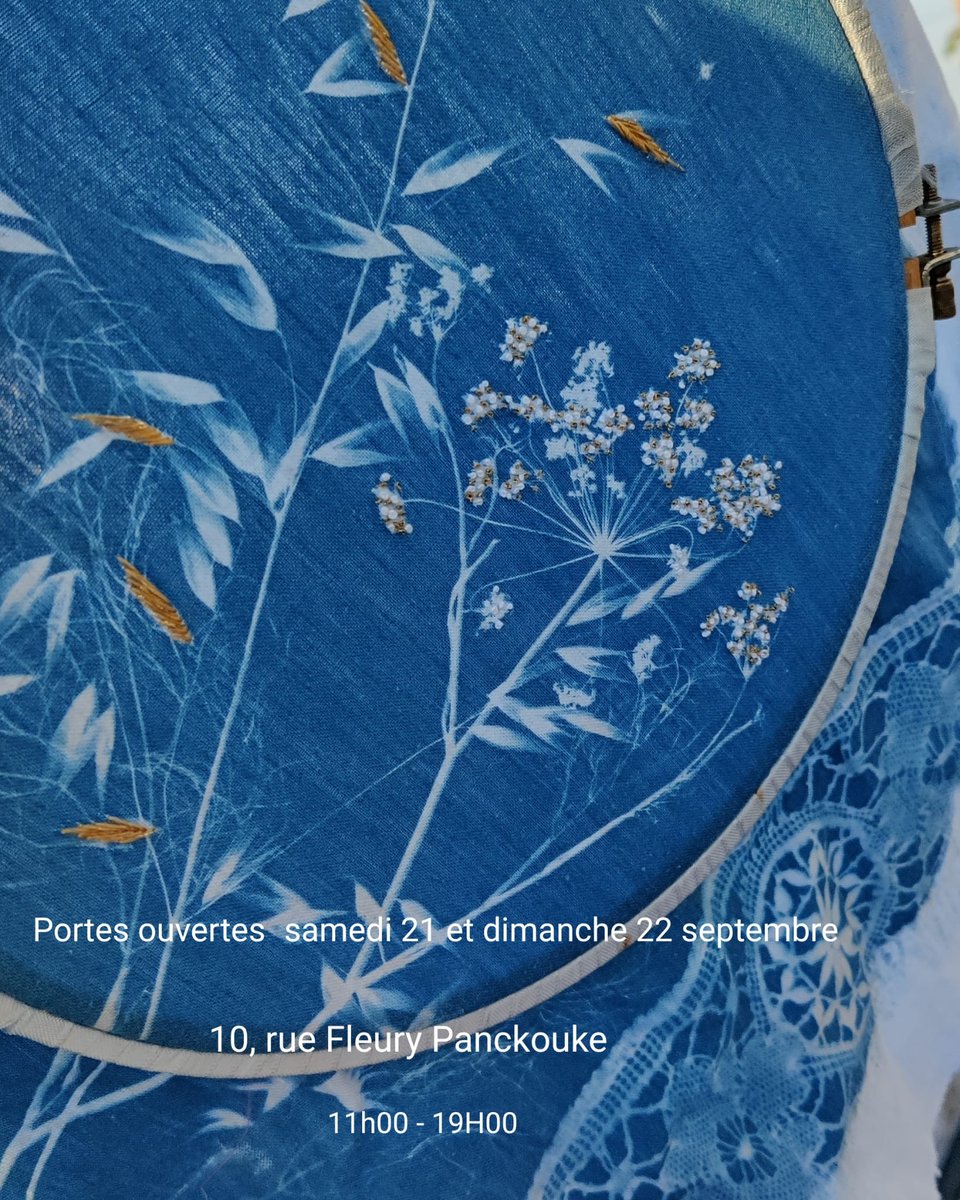 ThomasRouchie's tweet photo. Venez ce week-end  découvrir les broderies sianotypes de Katy pendant  les #journéesportesouvertes   #ArtistesàMeudon  @VilledeMeudon Atelier 31 au 10 rue  Fleury Panckouke. https://t.co/vA10OXsDsF