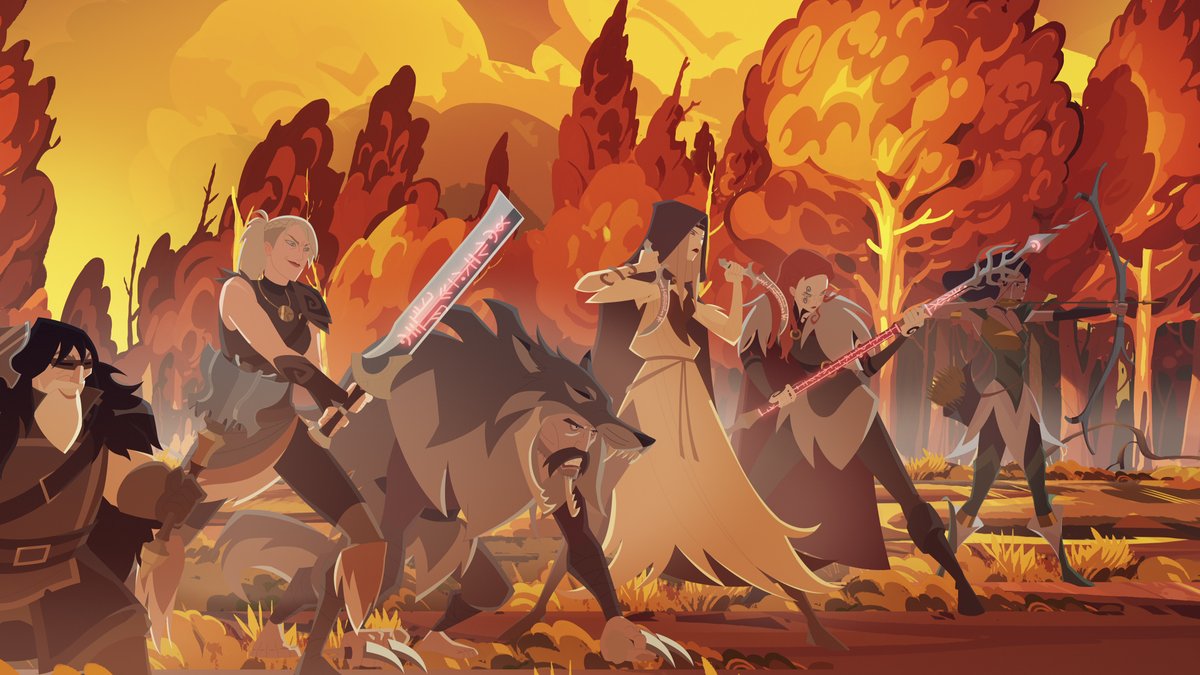 sdlolla's tweet image. currently obsessed with how gorgeous the animation style for twilight of the gods is