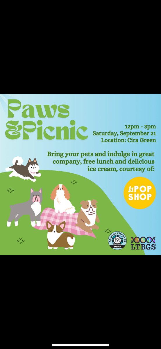 The weather is perfect for a Picnic! Join us and SACNAS for lunch, ice cream, and pet pals. See y’all at 12pm!