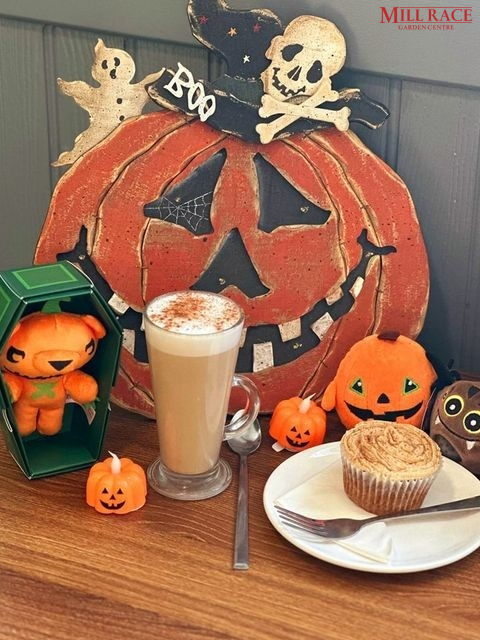 MillRaceGC's tweet photo. 🍂 Embrace the cosy vibes of autumn with us at the Kingfisher Restaurant! 🍁 
Indulge in the warm and comforting flavours of our Pumpkin Spice Latte and treat yourself to our new Pumpkin Spice Cupcake. 🎃✨
 Come join us and savour the season in style!

#millrace #gar https://t.co/2Xkq4reBIU