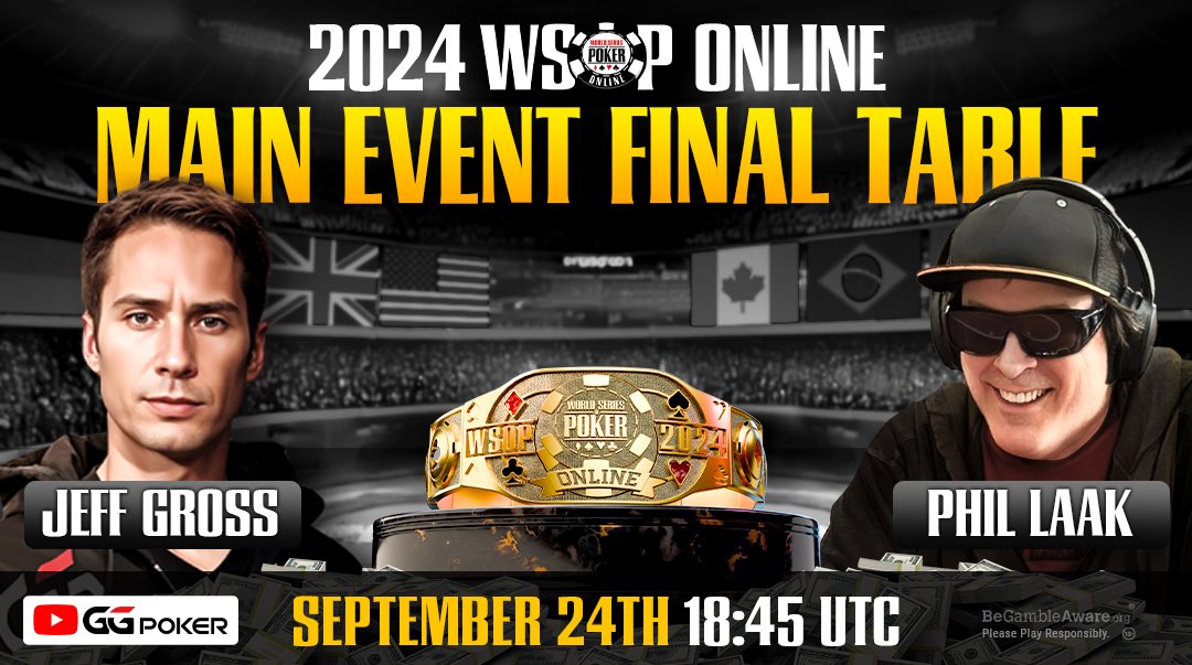 **$250 Cash Giveaway! 💰**

I am commentating the $25M GTD <a href="/WSOP/">WSOP - World Series of Poker</a> Main Event on <a href="/GGPoker/">GGPoker</a> with <a href="/PhilLaak/">Phil Laak</a> on 9/24 at 2:45PM EST! Guess the total entrants for a chance to win $250! 

*How to Enter:*
1. Follow me (<a href="/JeffGrossPoker/">Jeff Gross</a>)
2. Like &amp; RT
3. Comment your guess by 9/23 12PM EST!