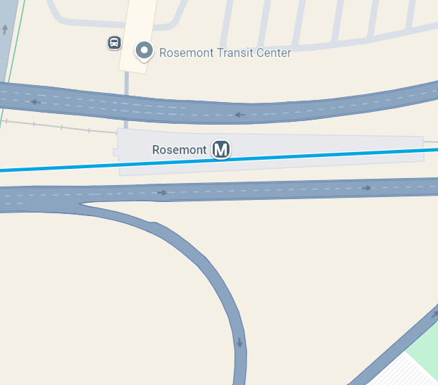 "Hey, we're going to have a Blue Line stop in the biggest convention town in the Chicago Suburbs. Better make sure the stop is near absolutely nothing at all"