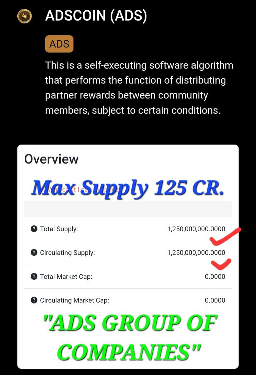 komalKa53383490's tweet photo. "ADS GROUP OF COMPANIES"
Taking the FINANCE into a FUTURISTIC REVOLUTION.
ADSCOIN The PRIDE OF INDIA 🇮🇳 .
https://t.co/Mtfv1U6KK4…

@therahulads @UshaSharma50165 @komalKa53383490 @sharon202363451 @ErSharma2023 @BrijSha60236421 @Madhusu69365072 @Mkulaste62484 @nkekwari4619 https://t.co/DN16SXZZaO