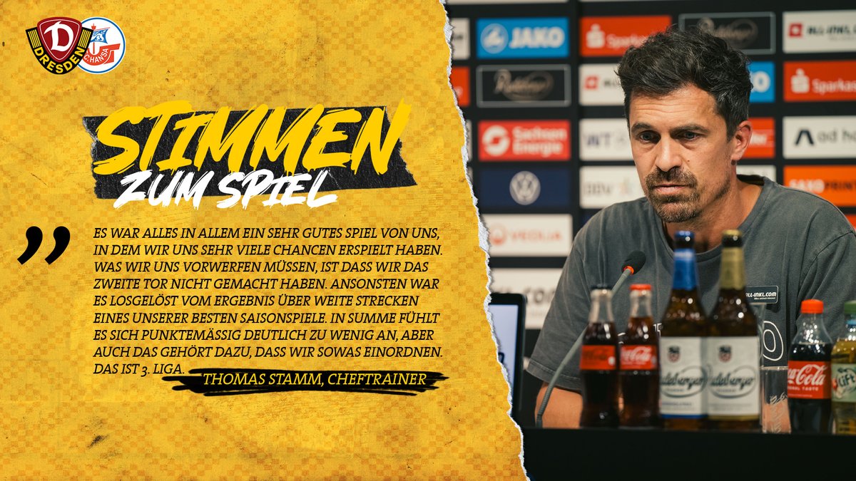 DynamoDresden's tweet photo. Thomas #Stamm nach #SGDFCH: "In Summe fühlt es sich punktemäßig zu wenig an." #SGDFCH #sgd1953 https://t.co/DYOHgUeYZt