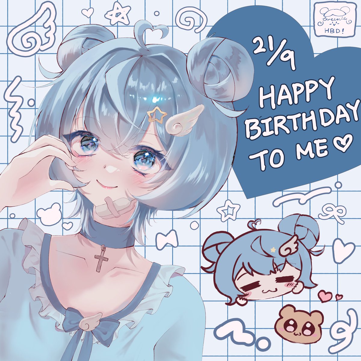 greenie_bear's tweet photo. Happy birthday to me 🩵ྀི https://t.co/qOw03nCSNd
