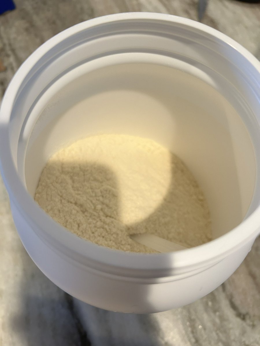 Clark_Crawford's tweet photo. Hey @VitaminShoppe Thanks for selling me a half container of protein powder for full price.  Love paying full price for half the product #ShrinkFlation #VitaminShoppe #Waste https://t.co/cg20K0Mgku