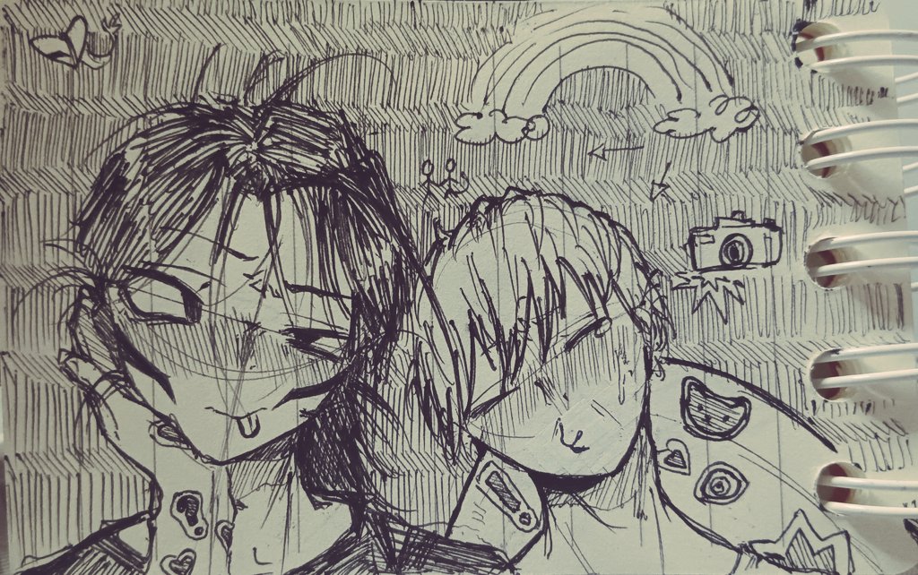 SugarGlazedVeil's tweet photo. π¨ - Silly faces in the photobooth with bro
Drew this while classmate was crying at the front
#Ocxcanon #OjiroMashirao #Tailman #KagamiOno #FlectTurn's #gay #nephew https://t.co/skYXVjf165