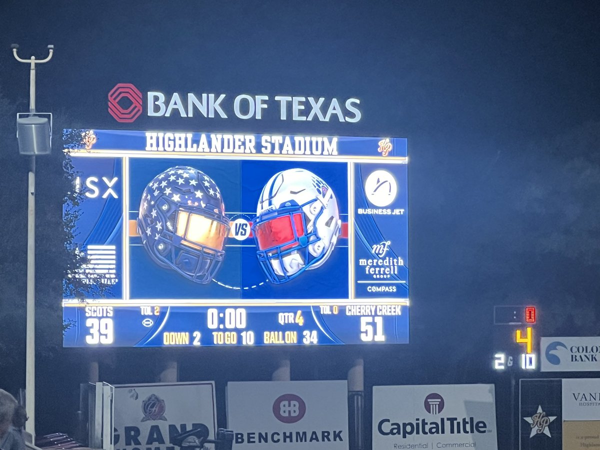 CreekFB's tweet photo. The Bruins are bringing home another W after a big game against Highland Park High School in Dallas! Thanks to all of the fans who were here to support them. And a special thanks to our spirited cheer team for making the trip to cheer the team on 💙❤️🏈💪🏼🎉 https://t.co/Z80JPnIzjL