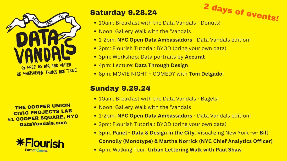 datavandals (@datavandals) on Twitter photo Have you signed up yet for the @Datavandals exhibition at <a href="/cooperunion/">The Cooper Union</a> next weekend?? The sign-up is free, but it's getting pretty full!!! (Woohoo!)
eventbrite.co.uk/e/hello-from-t… Have you signed up yet for the @Datavandals exhibition at <a href="/cooperunion/">The Cooper Union</a> next weekend?? The sign-up is free, but it's getting pretty full!!! (Woohoo!)
eventbrite.co.uk/e/hello-from-t…