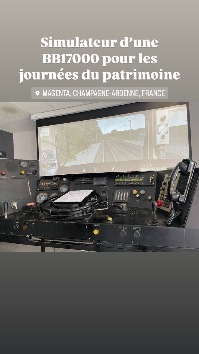 trains_en_vue's tweet image. Venez découvrir le simulateurs d’une BB17000 et prenez la tête d’un train corail. #simulateur #sncf #train #bb17000 
Le simulateur se trouve sur la commune de Magenta. @regiongrandest 
Venez nombreux 😁