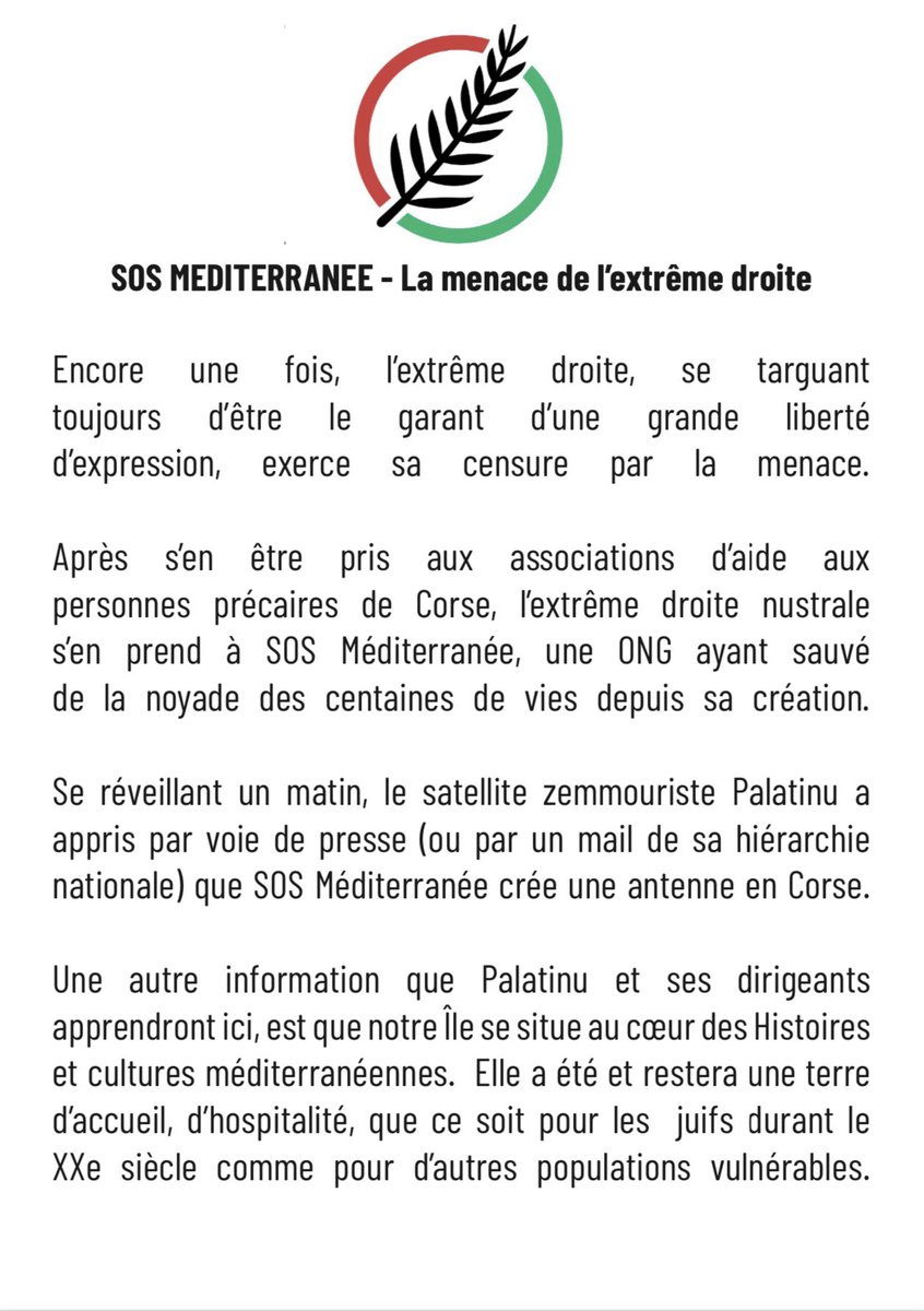 GhjuventuManca's tweet photo. Les réactionnaires ne font que polémiquer. L'extrême droite rejette l'altérité, en opposition aux valeurs corses d'entraide, solidarité et dignité. 

Au nom de l'héritage de l'île des justes, il est impératif de défendre les droits humains et de résister à la haine sans céder. https://t.co/aJYShRM0Ab
